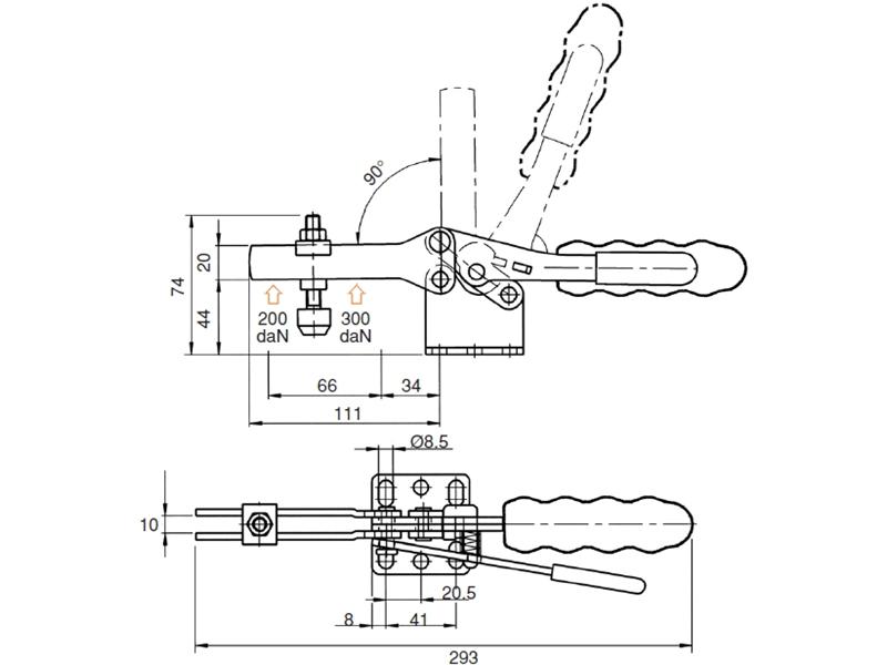 H350/2BLC Horizontal Positive Locking Clamps Locking Clamps